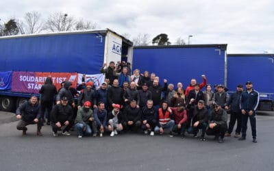 Solidarität mit den streikenden LKW-Fahrern in Gräfenhausen