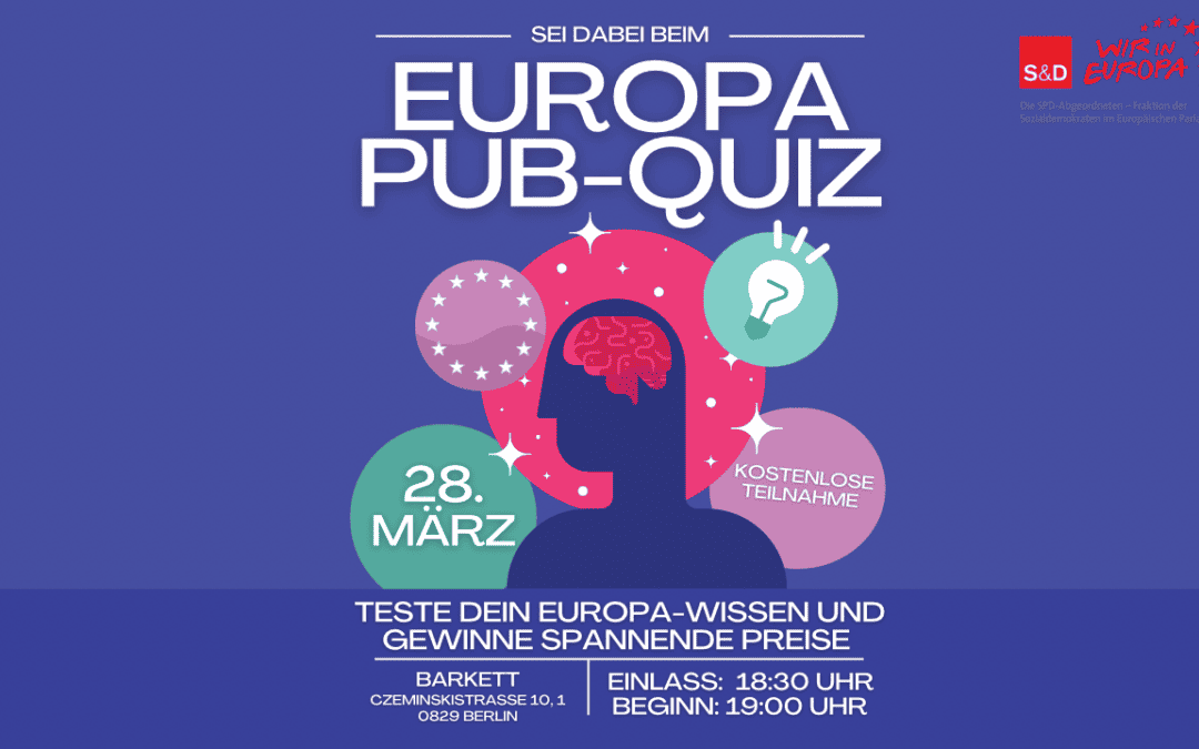Seid bei meinem Europa-Pub-Quiz am 28. März dabei!